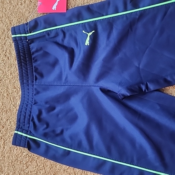 Puma Boys Track Pants Size 2T Navy and Lime Green - NWT - Picture 2 of 8